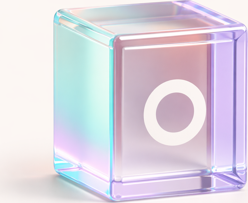 Omochi dichroic cube — the signature brand object.